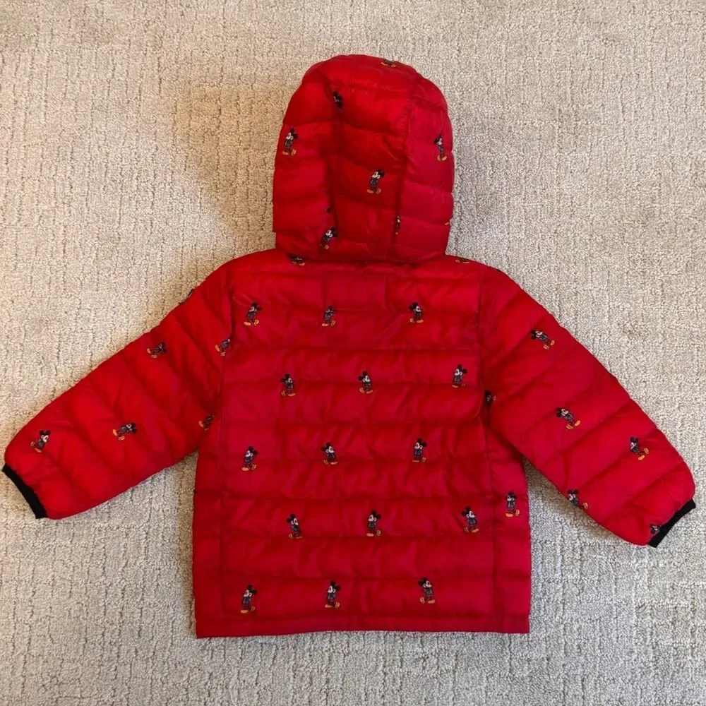 Baby Gap Disney Mickey Mouse Cold Control Lightweight Puffer Jacket Size 3 Boys